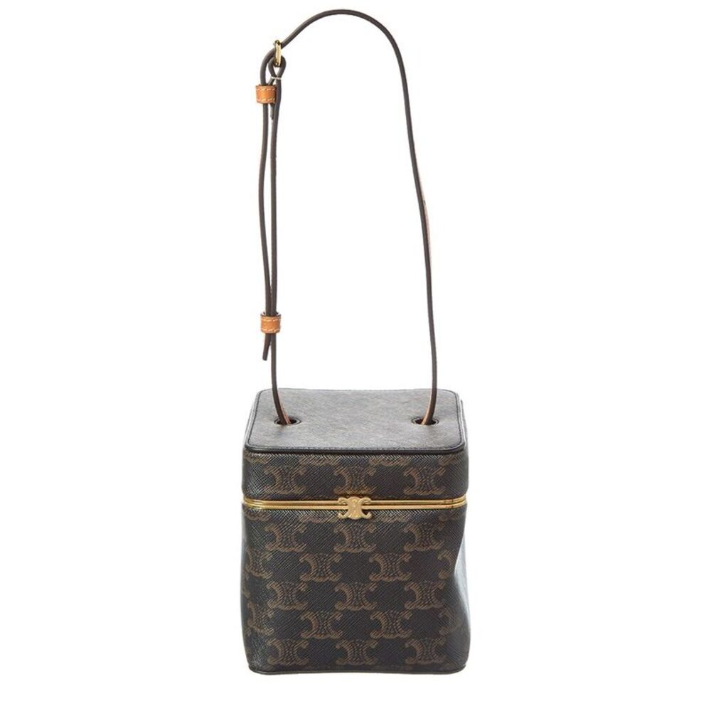 Celine Triomphe Canvas Cosmetic Case, Brown - Picture 1 of 4